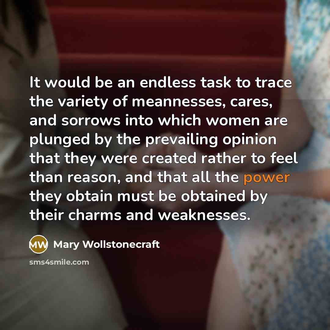 “It would be an endless task to trace the variety…” quote by Mary Wollstonecraft