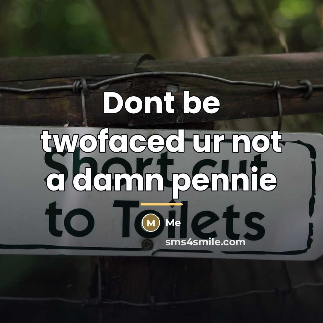 “Dont be twofaced ur not a damn pennie…” quote by Me