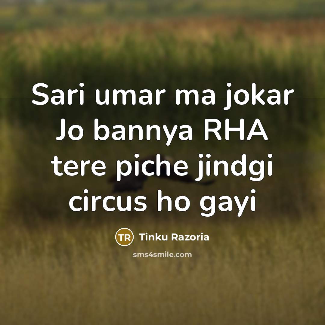 “Sari umar ma jokar Jo bannya RHA tere piche jindgi circus ho gayi” quote by Tinku Razoria