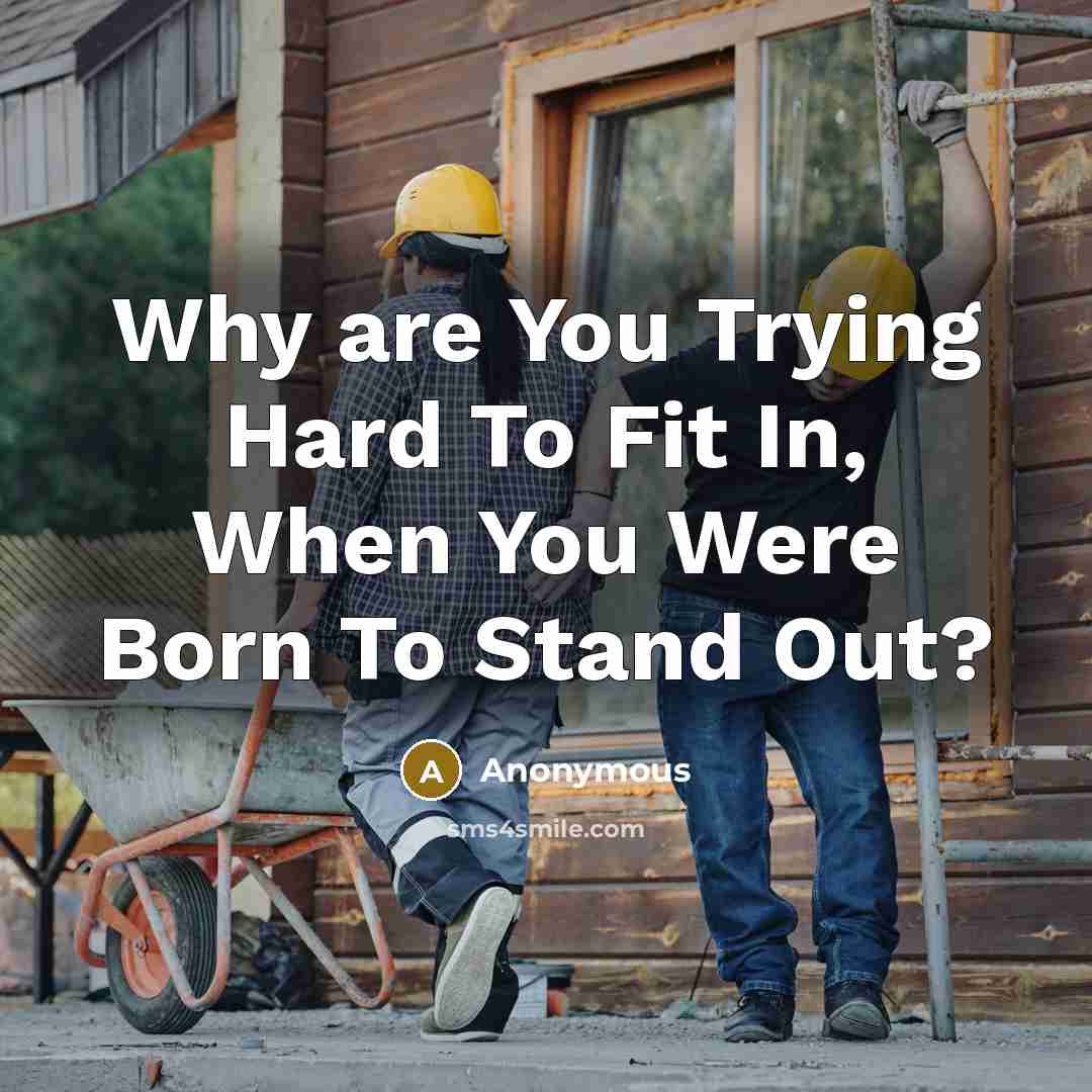 “Why are You Trying Hard To Fit In, When You Were Born To Stand Out?” quote by Anonymous