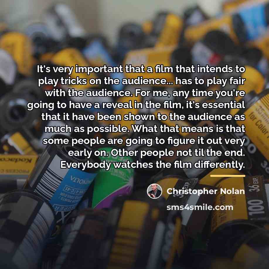 “It's very important that a film that intends to play…” quote by Christopher Nolan
