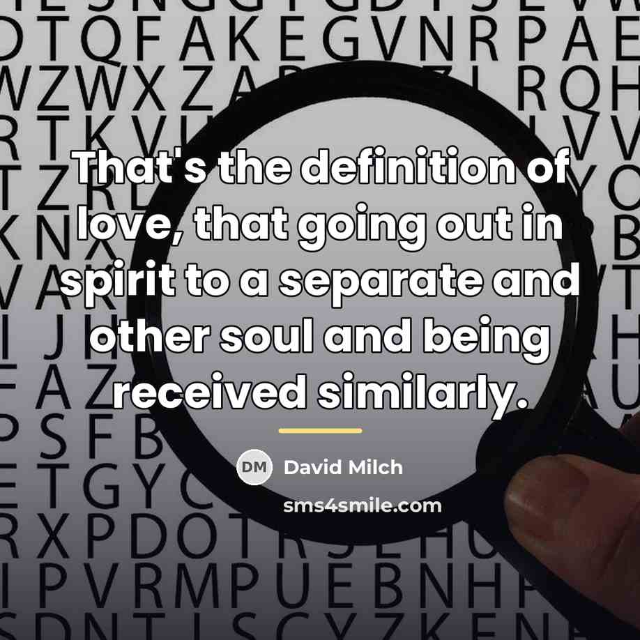 “That's the definition of love, that going out in spirit…” quote by David Milch