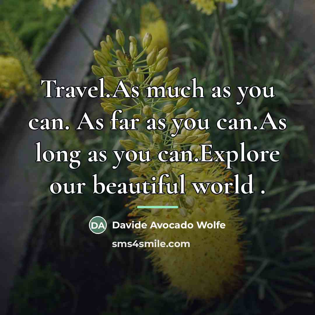 “Travel.As much as you can. As far as you can.As…” quote by Davide Avocado Wolfe