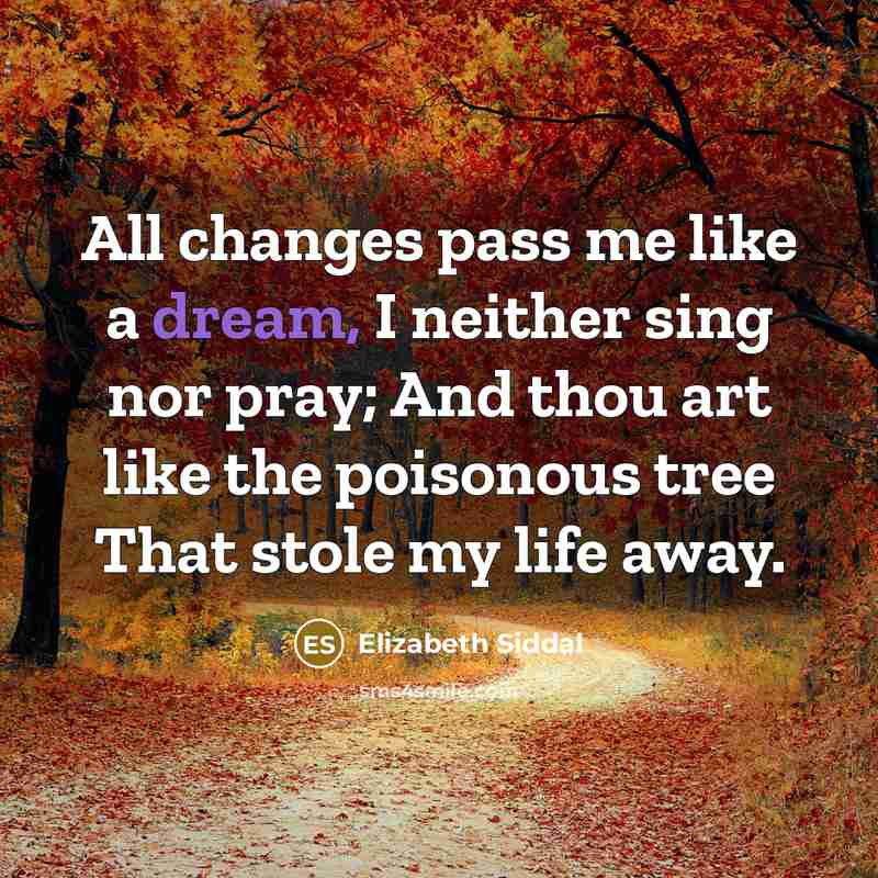 “All changes pass me like a dream, I neither sing…” quote by Elizabeth Siddal