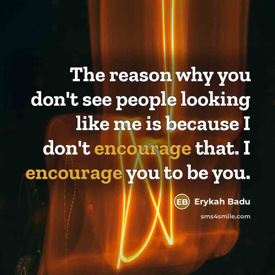 “The reason why you don't see people looking like me…” quote by Erykah Badu
