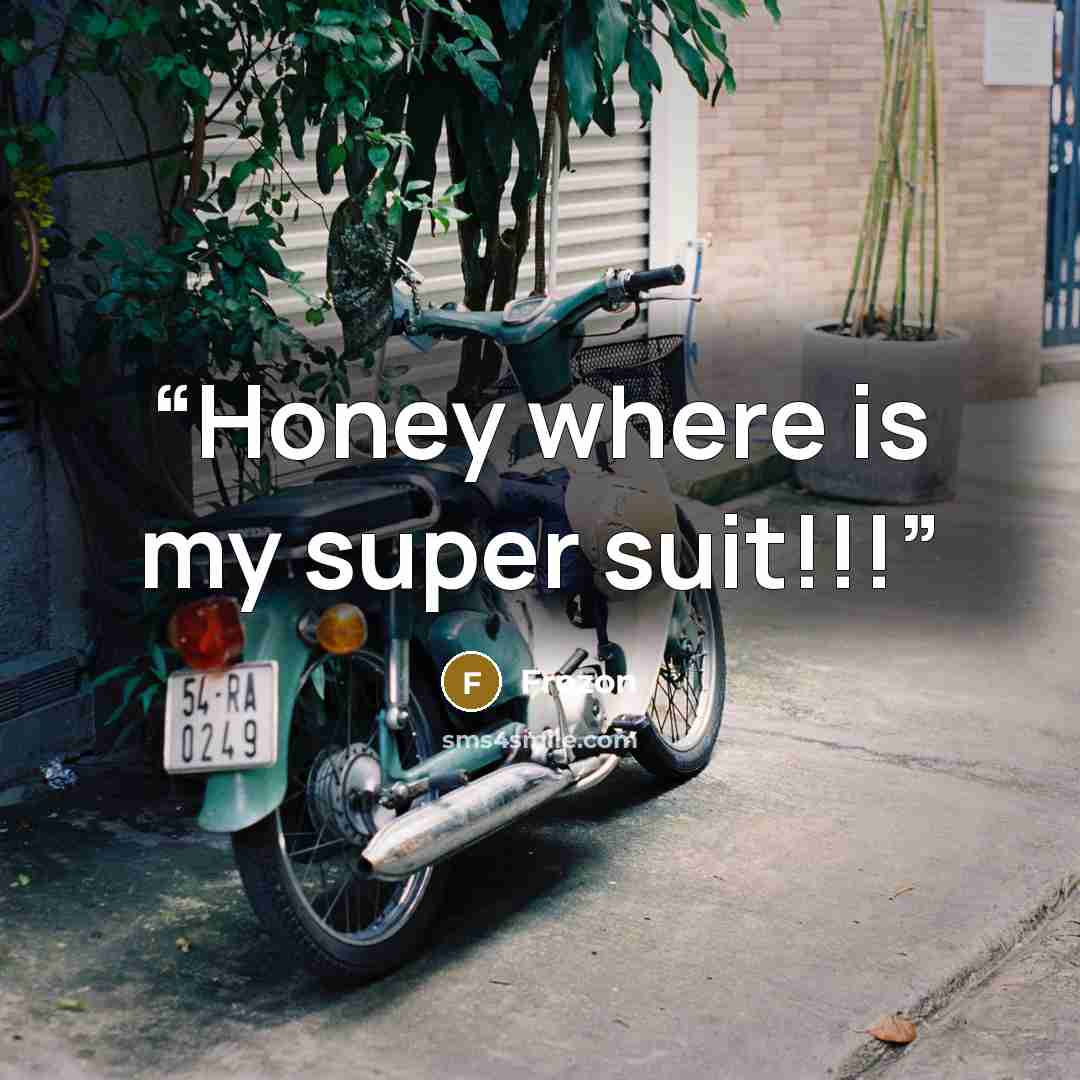 “Honey where is my super suit!!!” quote by Frozon