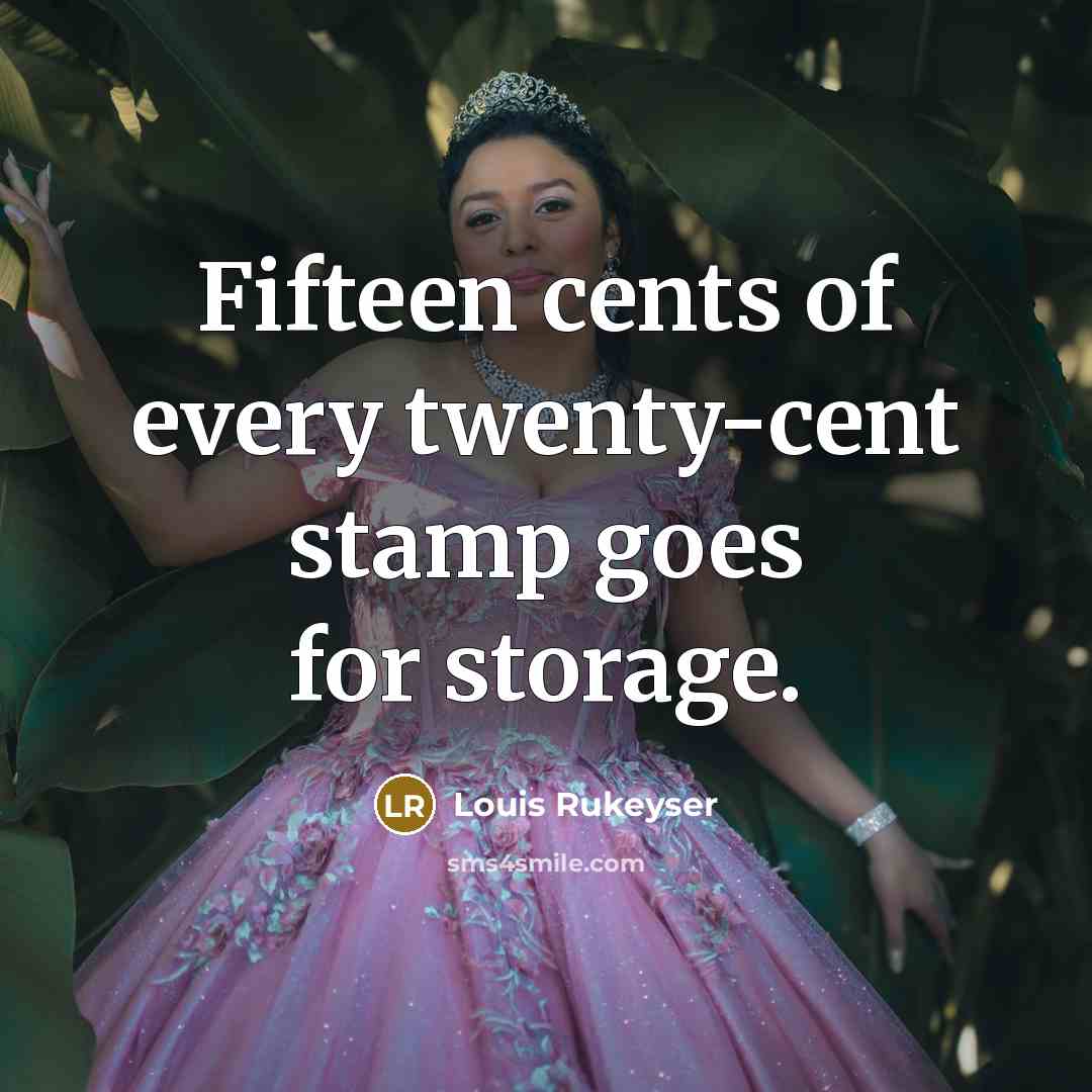 “Fifteen cents of every twenty-cent stamp goes for storage.…” quote by Louis Rukeyser
