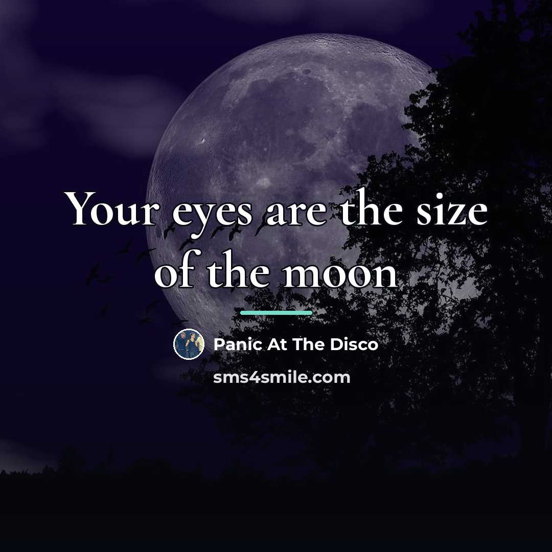 “Your eyes are the size of the moon…” quote by Panic At The Disco