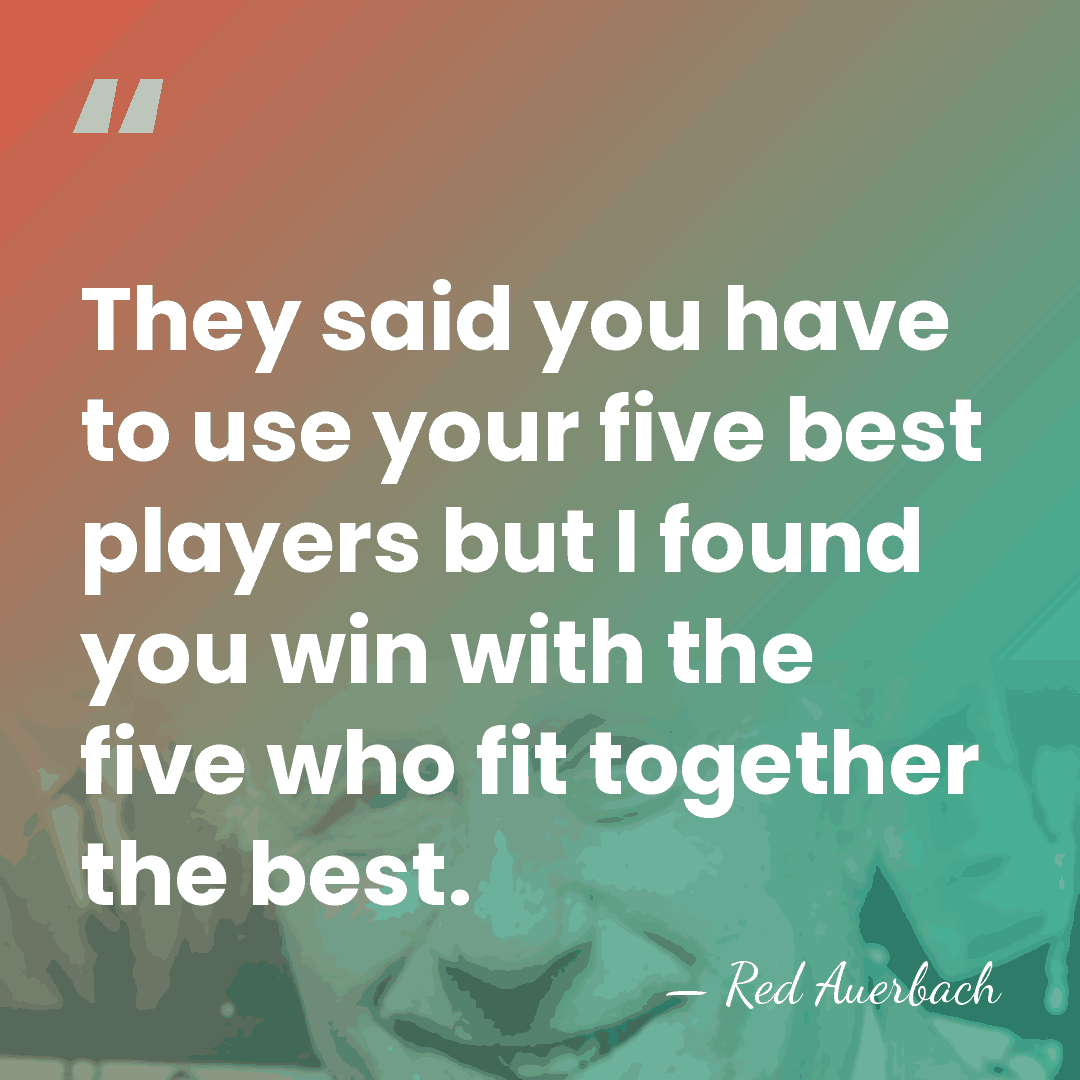 They said you have to use your five best players but I&hellip; - Red Auerbach