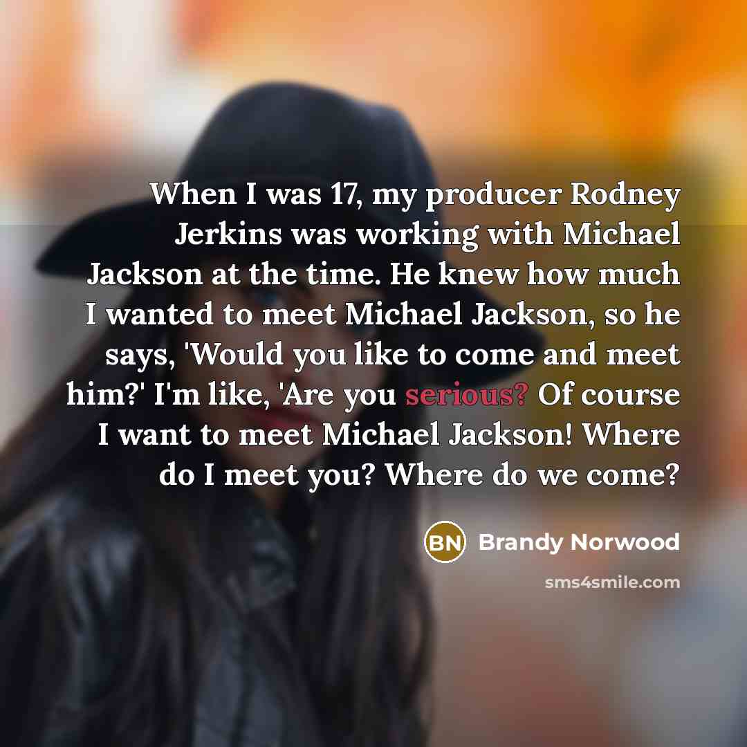 “When I was 17, my producer Rodney Jerkins was working…” quote by Brandy Norwood
