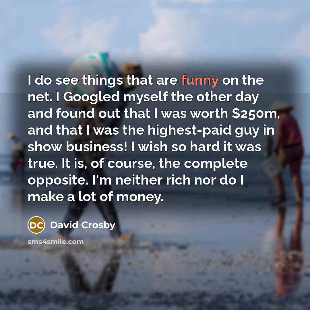 “I do see things that are funny on the net.…” quote by David Crosby