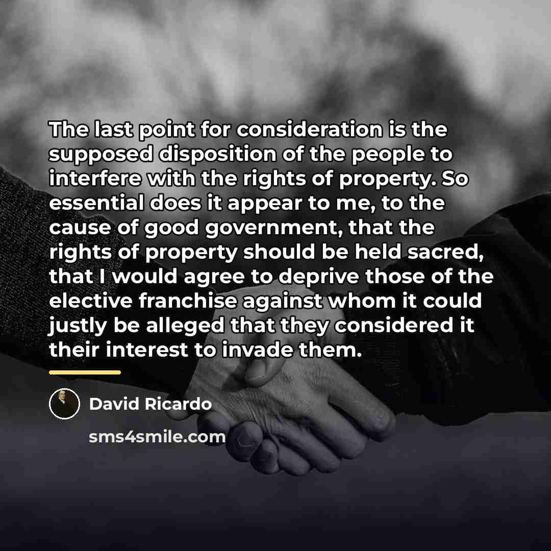 “The last point for consideration is the supposed disposition of…” quote by David Ricardo
