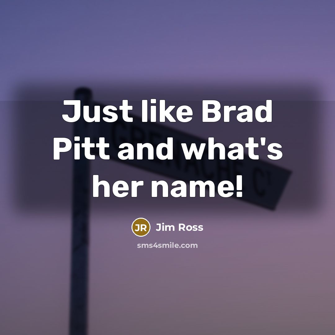 “Just like Brad Pitt and what's her name!…” quote by Jim Ross