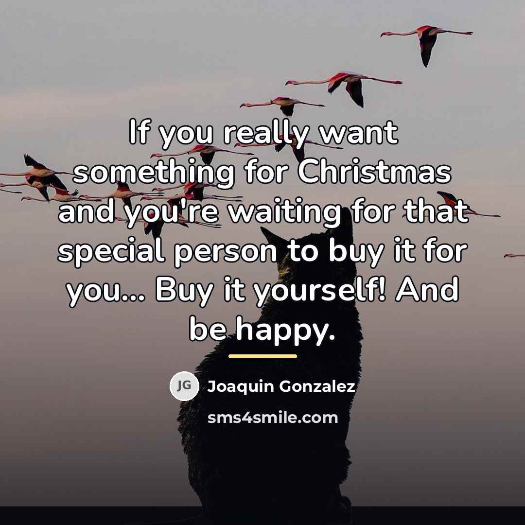 “If you really want something for Christmas and you're waiting…” quote by Joaquin Gonzalez
