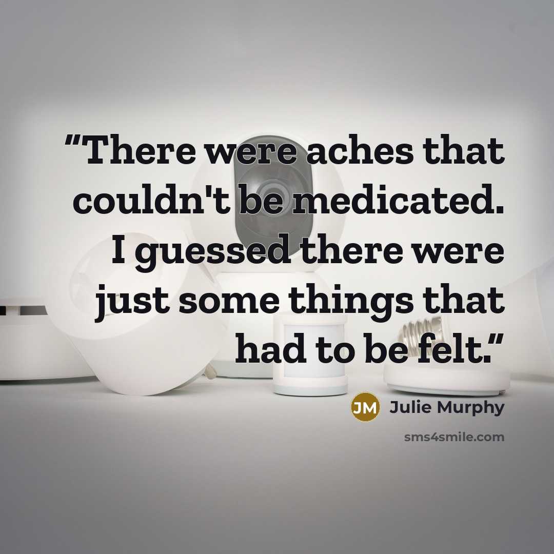 “There were aches that couldn't be medicated. I guessed there were just some things that had to be felt.” quote by Julie Murphy