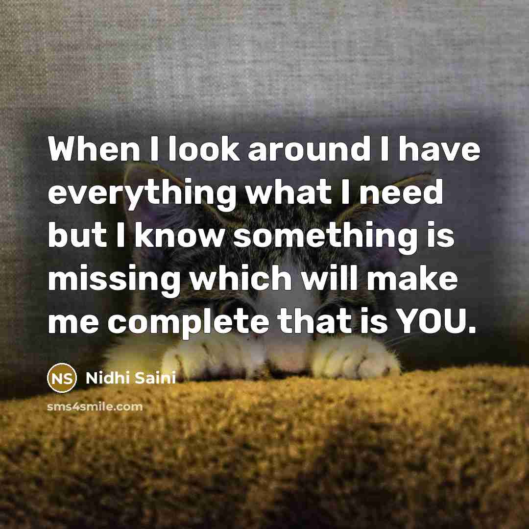 “When I look around I have everything what I need…” quote by Nidhi Saini