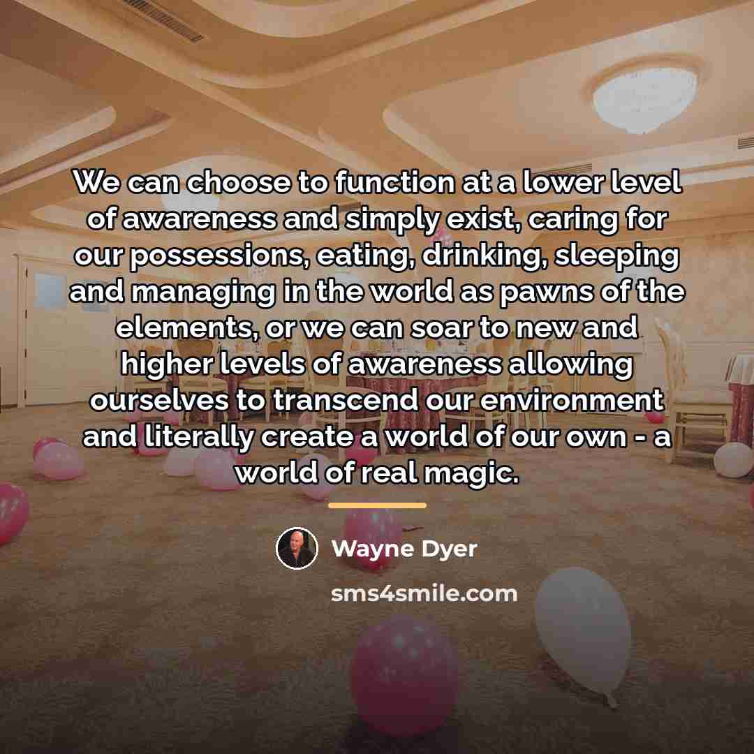 “We can choose to function at a lower level of…” quote by Wayne Dyer