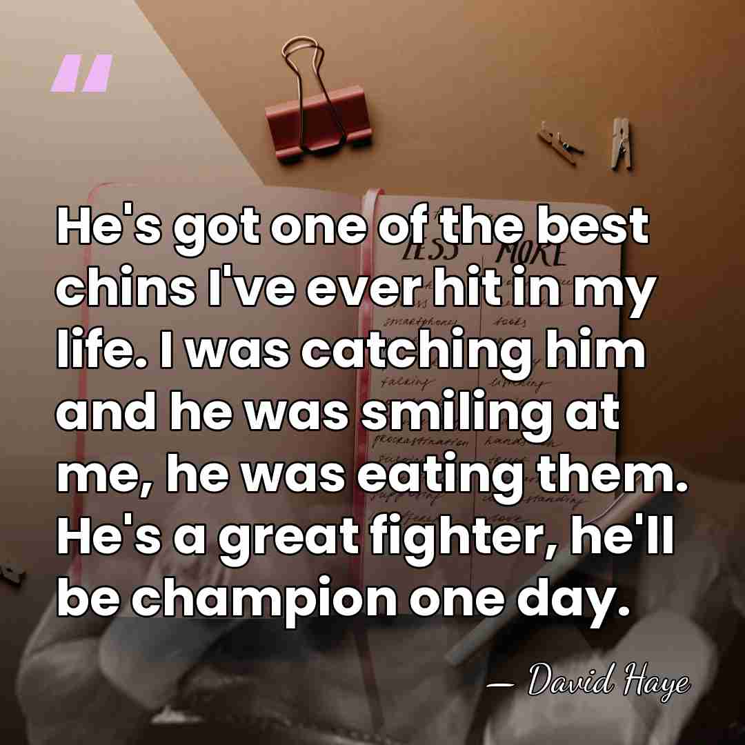 He's got one of the best chins I've ever hit in my&hellip; - David Haye