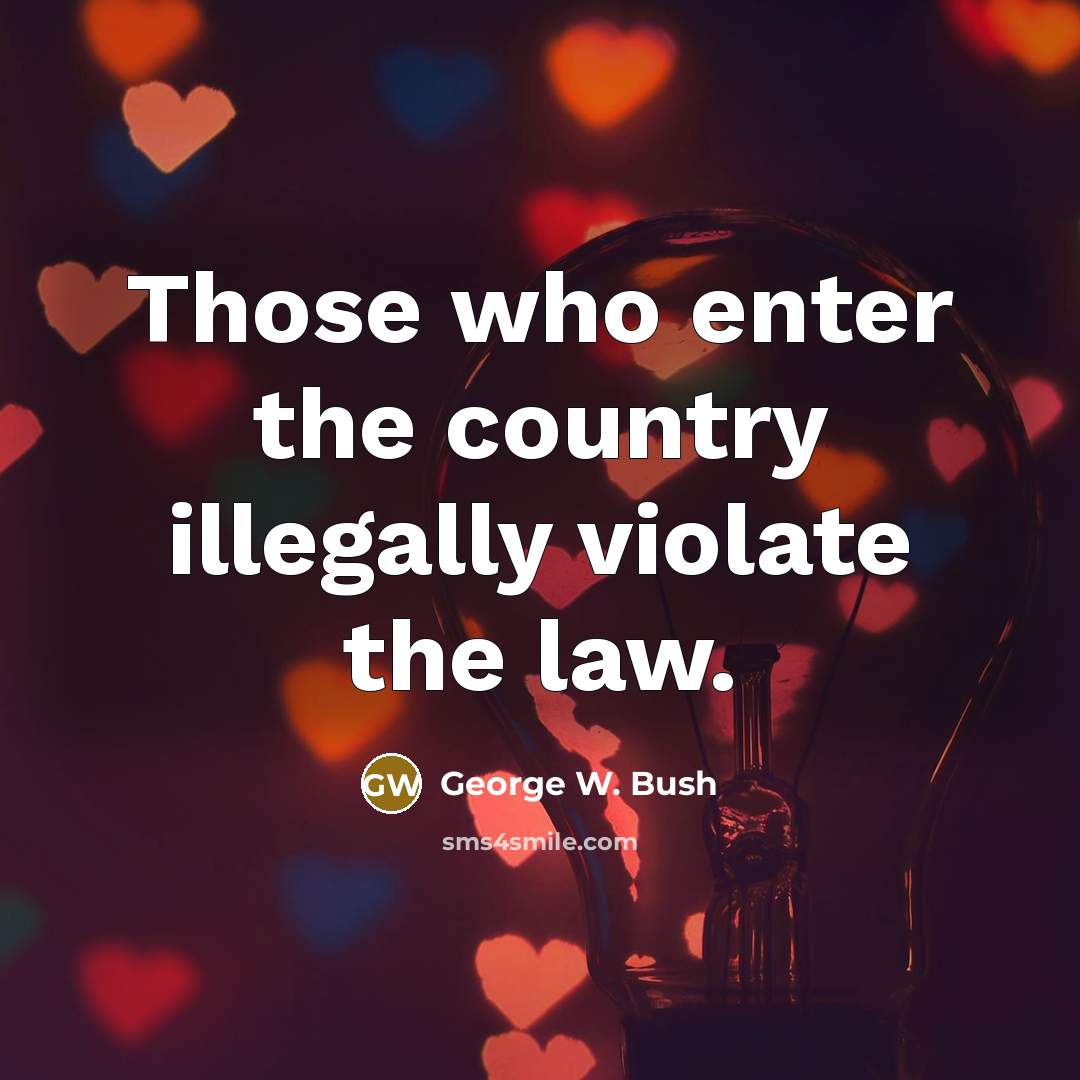 “Those who enter the country illegally violate the law.…” quote by George W. Bush