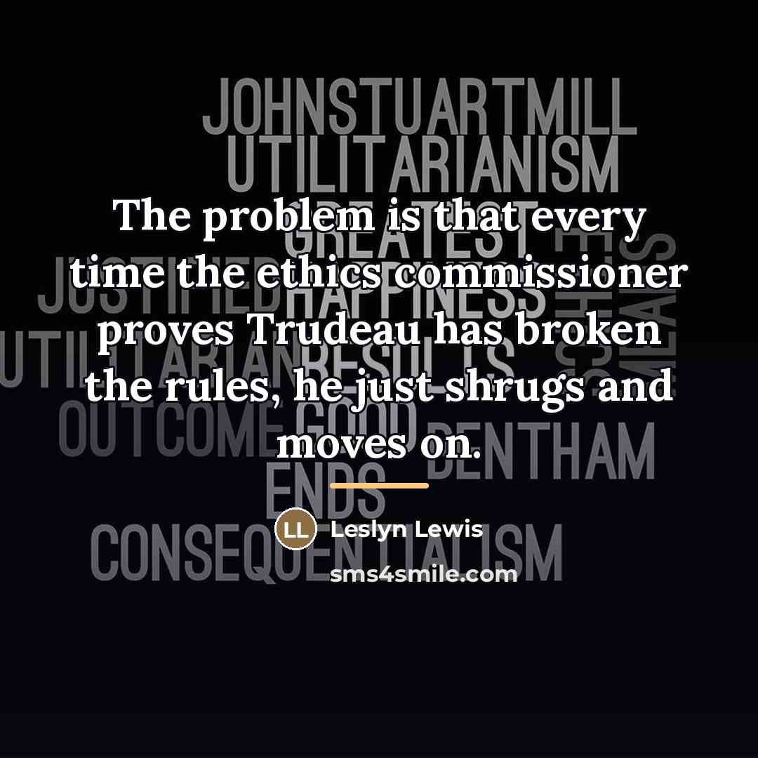 “The problem is that every time the ethics commissioner proves…” quote by Leslyn Lewis