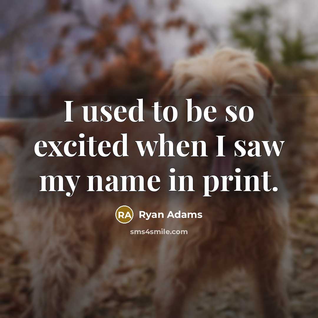 “I used to be so excited when I saw my…” quote by Ryan Adams