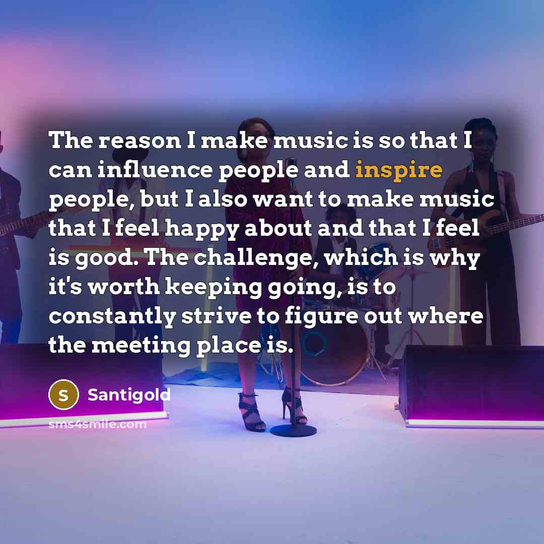 “The reason I make music is so that I can…” quote by Santigold