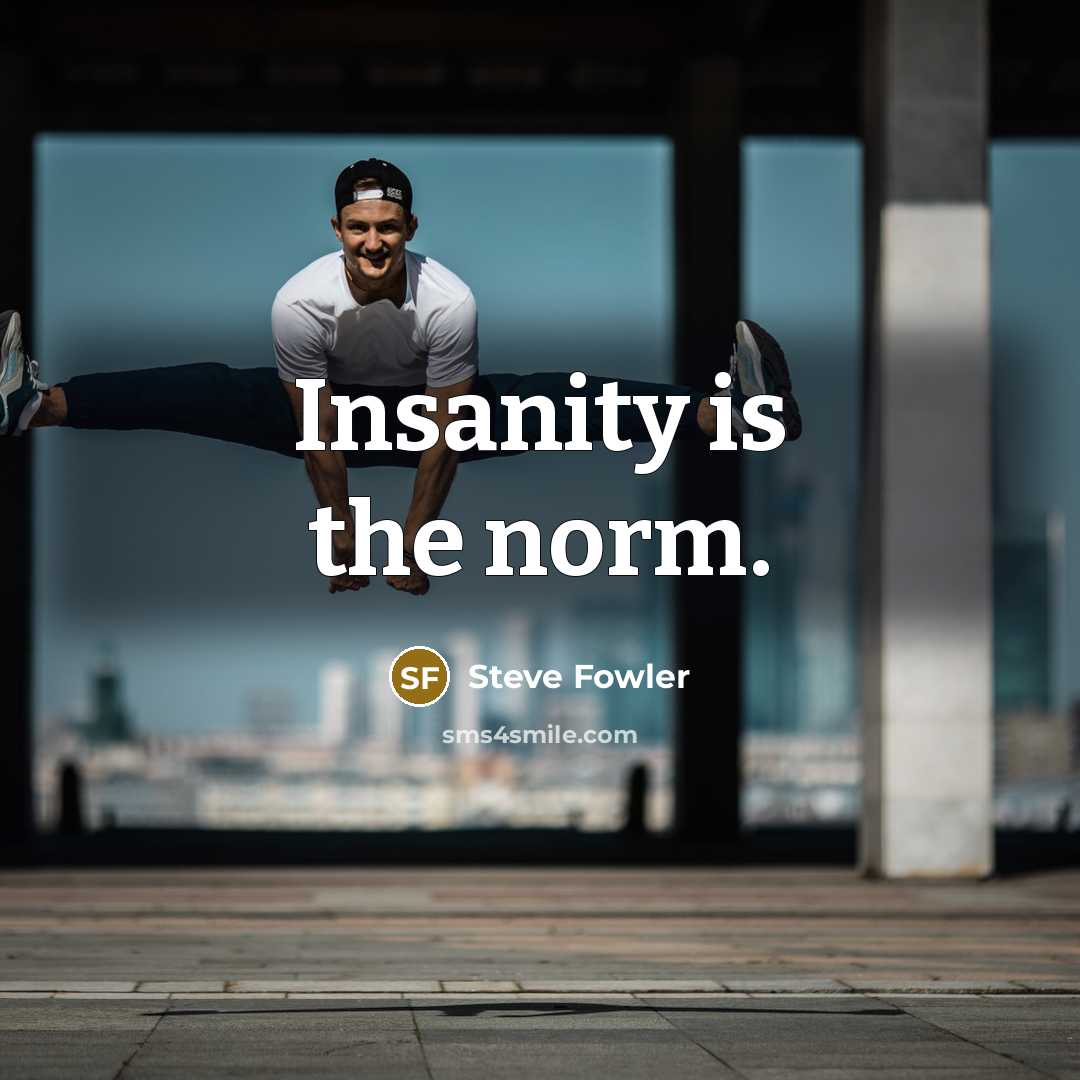 “Insanity is the norm.” quote by Steve Fowler