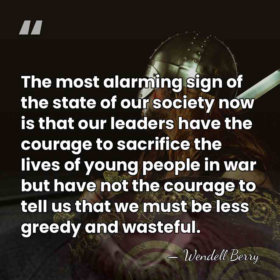 The most alarming sign of the state of our society now is&hellip; - Wendell Berry