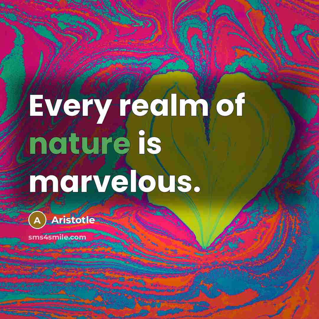 “Every realm of nature is marvelous.…” quote by Aristotle