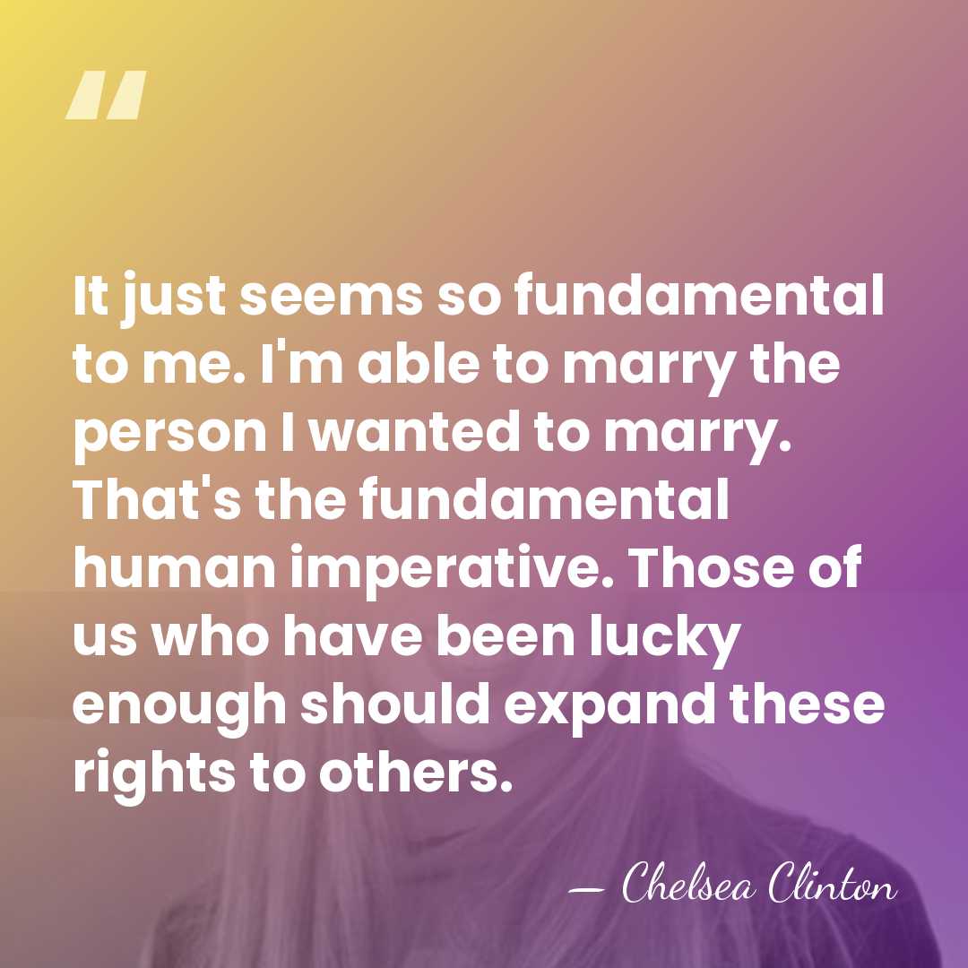 It just seems so fundamental to me. I'm able to marry the&hellip; - Chelsea Clinton