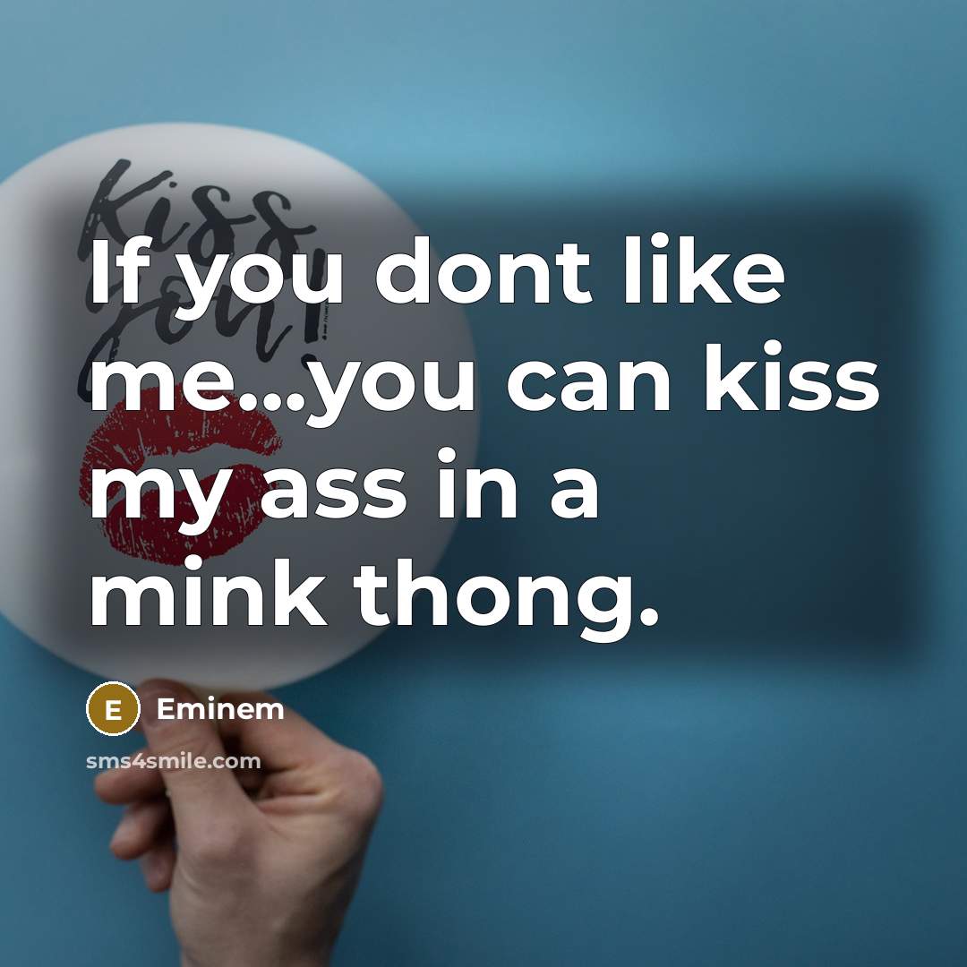 “If you dont like me...you can kiss my ass in…” quote by Eminem