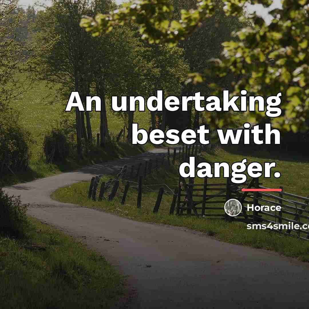 “An undertaking beset with danger.…” quote by Horace