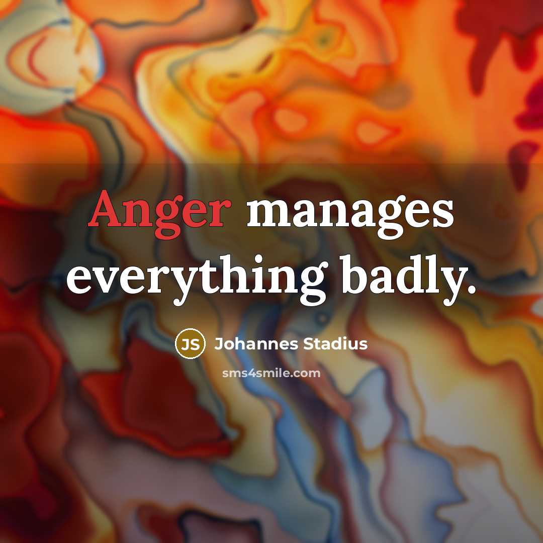 “Anger manages everything badly.” quote by Johannes Stadius
