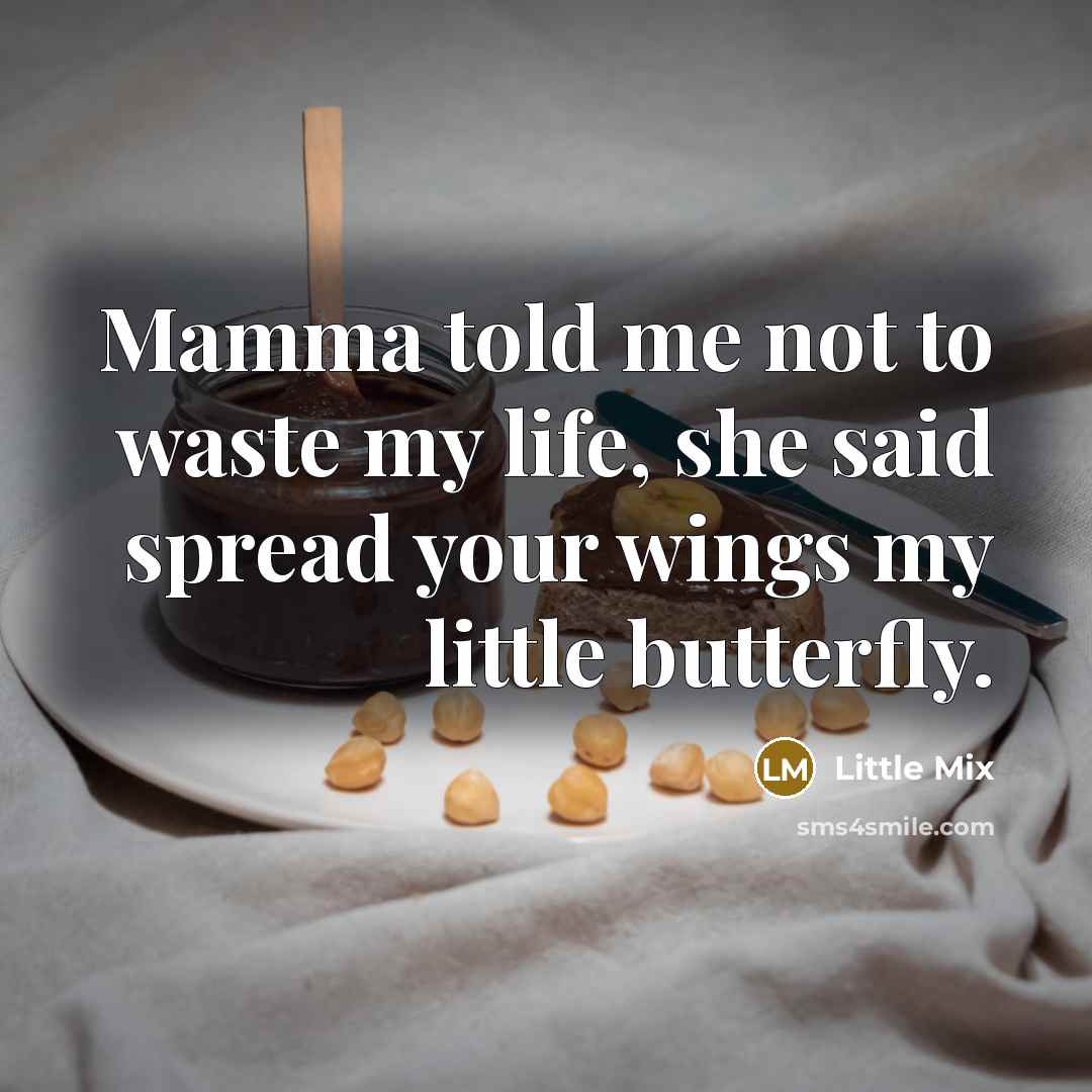 “Mamma told me not to waste my life, she said…” quote by Little Mix