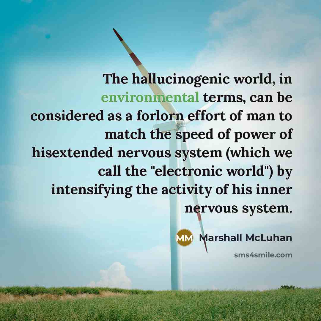“The hallucinogenic world, in environmental terms, can be considered as…” quote by Marshall McLuhan