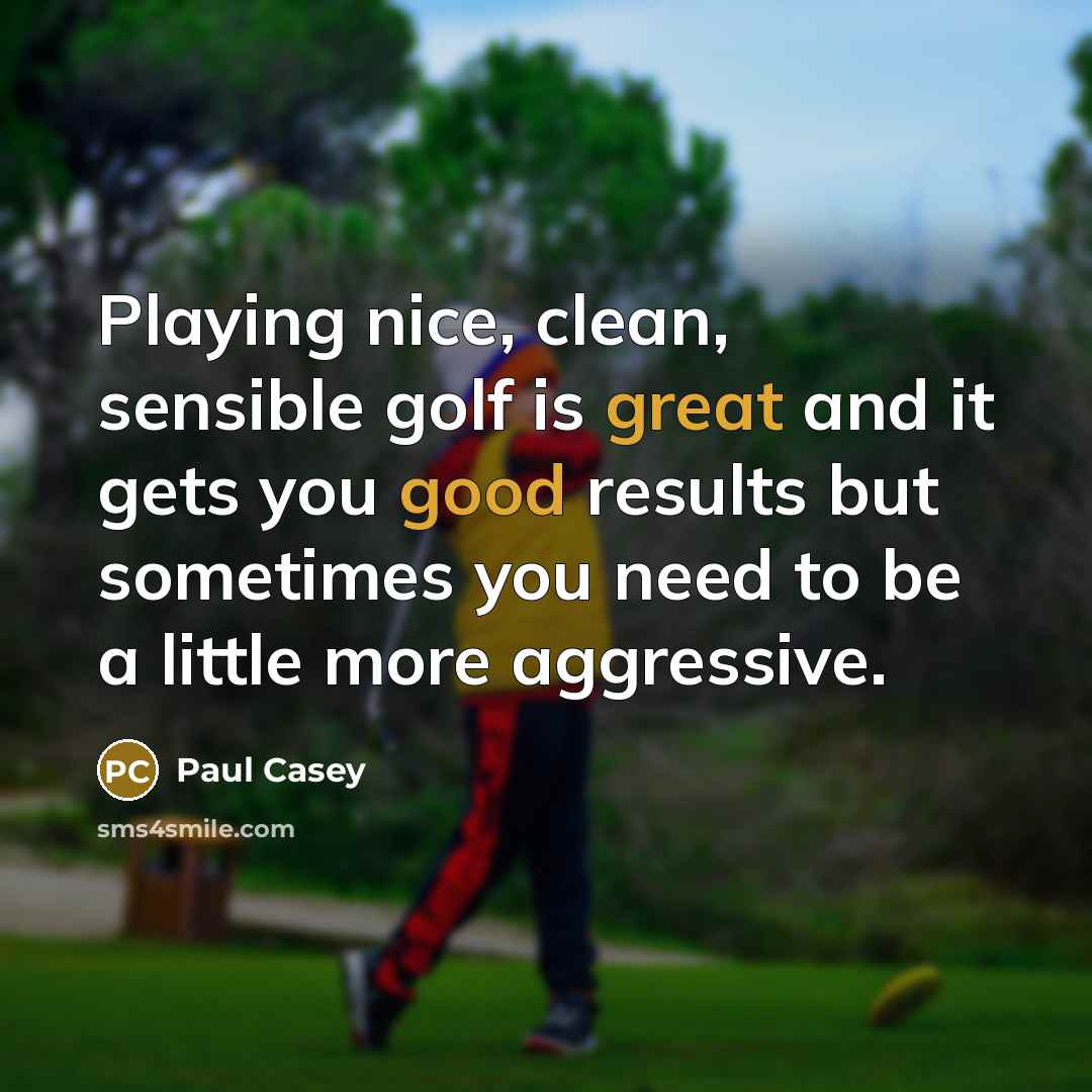 “Playing nice, clean, sensible golf is great and it gets you good results but sometimes you need to be a little more aggressive.” quote by Paul Casey