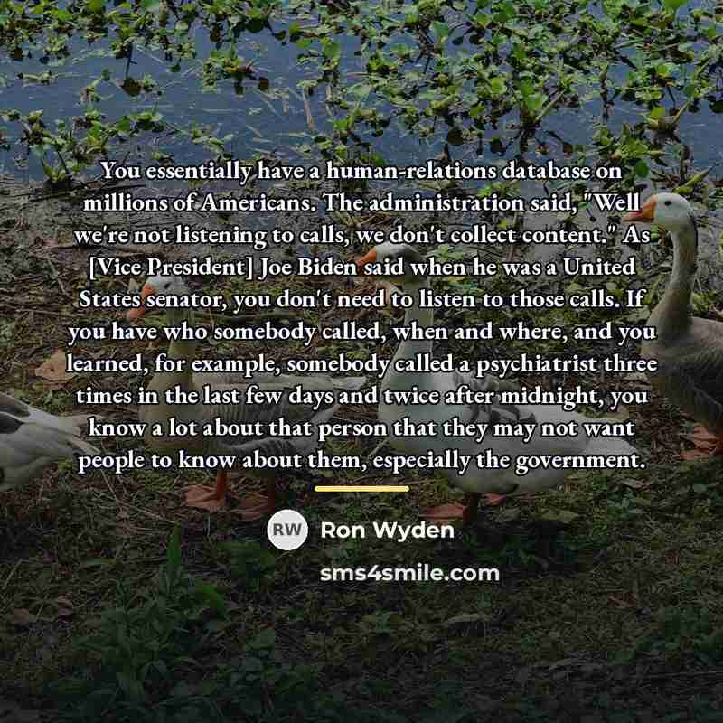 “You essentially have a human-relations database on millions of Americans.…” quote by Ron Wyden