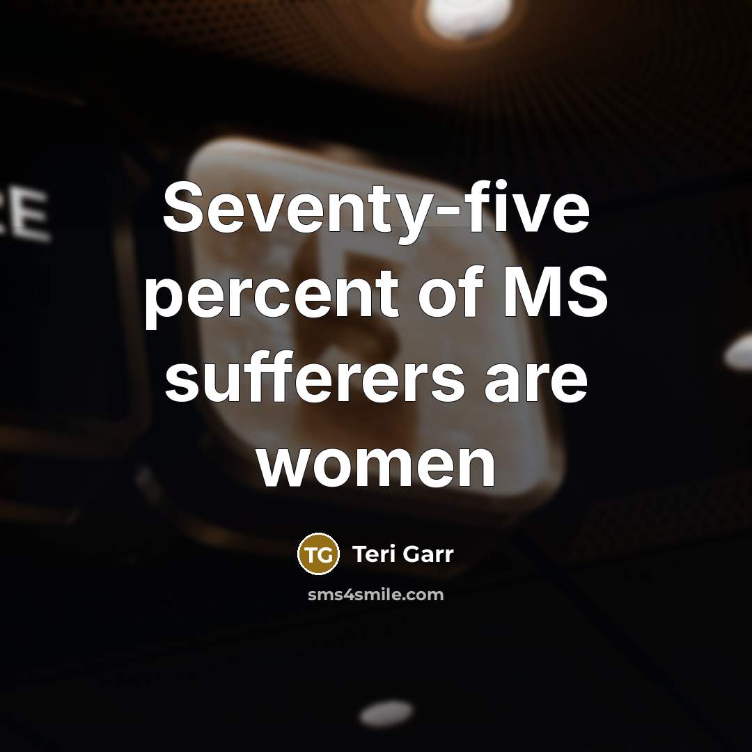 “Seventy-five percent of MS sufferers are women…” quote by Teri Garr