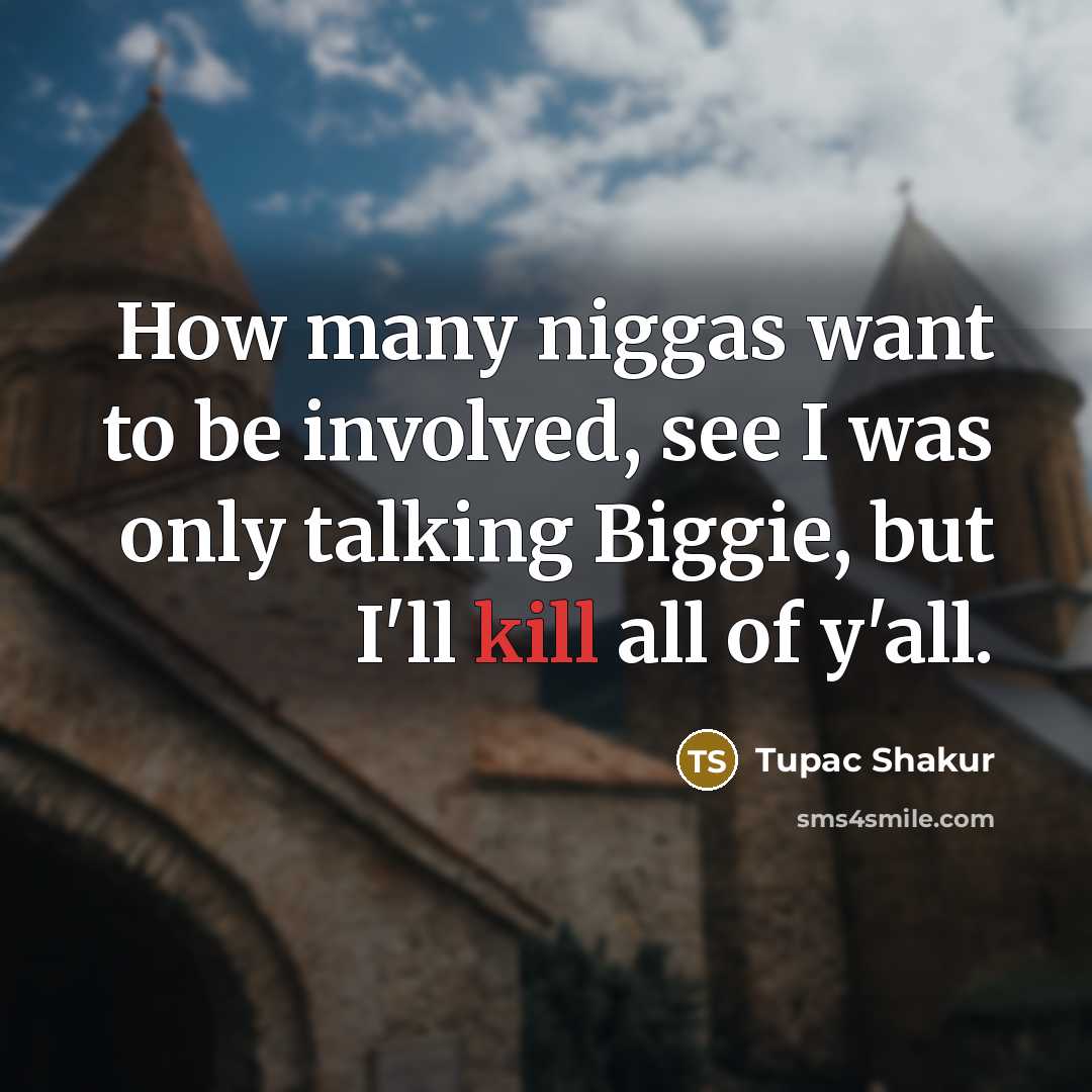 “How many niggas want to be involved, see I was…” quote by Tupac Shakur