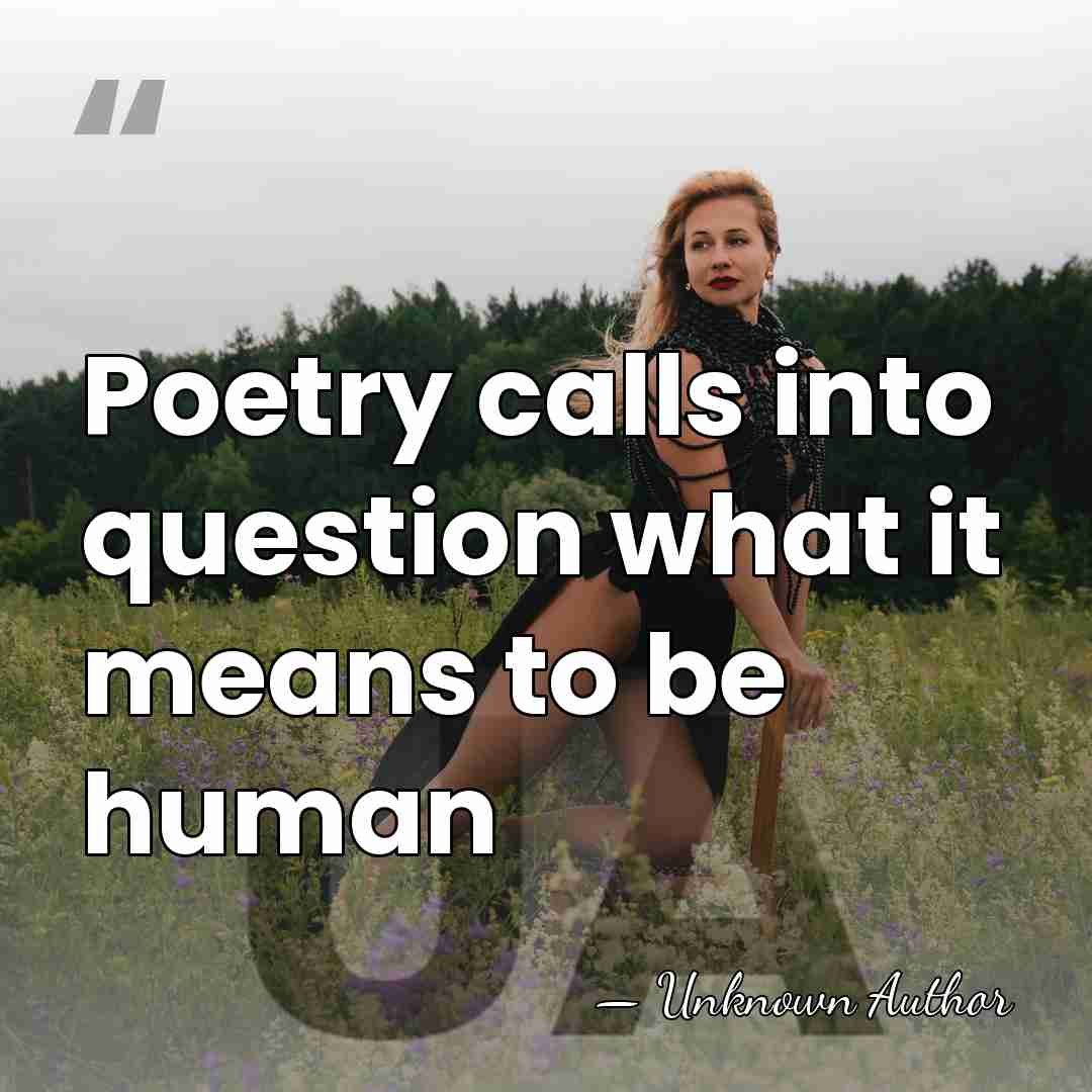 Poetry calls into question what it means to be human - Sandra Alcosser