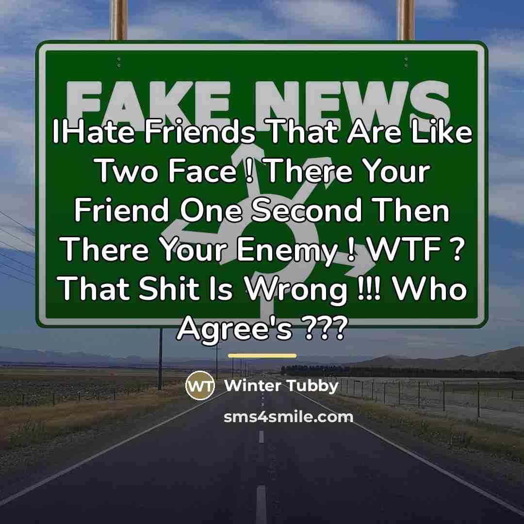 “IHate Friends That Are Like Two Face ! There Your…” quote by Winter Tubby