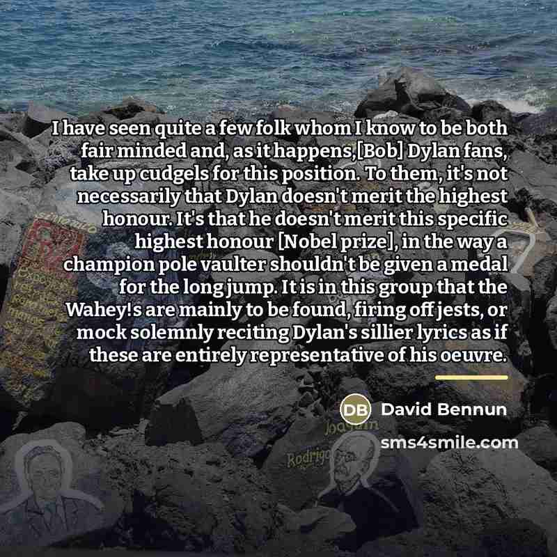 “I have seen quite a few folk whom I know…” quote by David Bennun