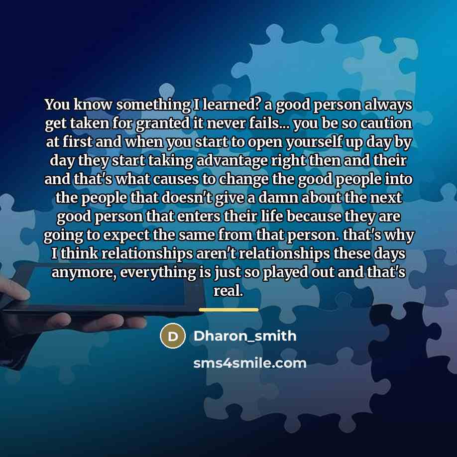 “You know something I learned? a good person always get…” quote by Dharon_smith