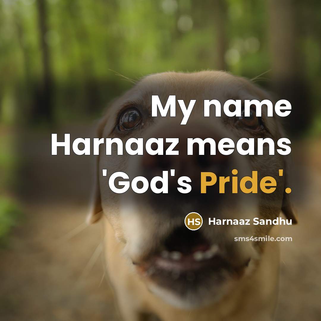 “My name Harnaaz means 'God's Pride'.…” quote by Harnaaz Sandhu
