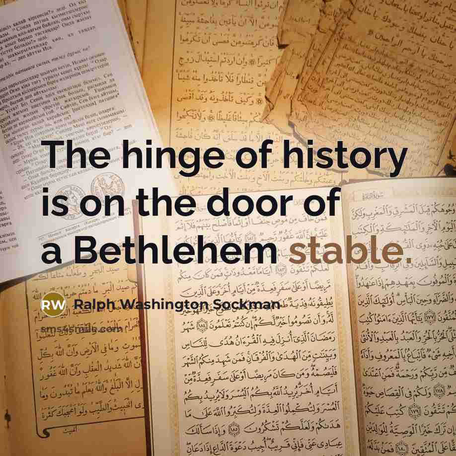 “The hinge of history is on the door of a…” quote by Ralph Washington Sockman