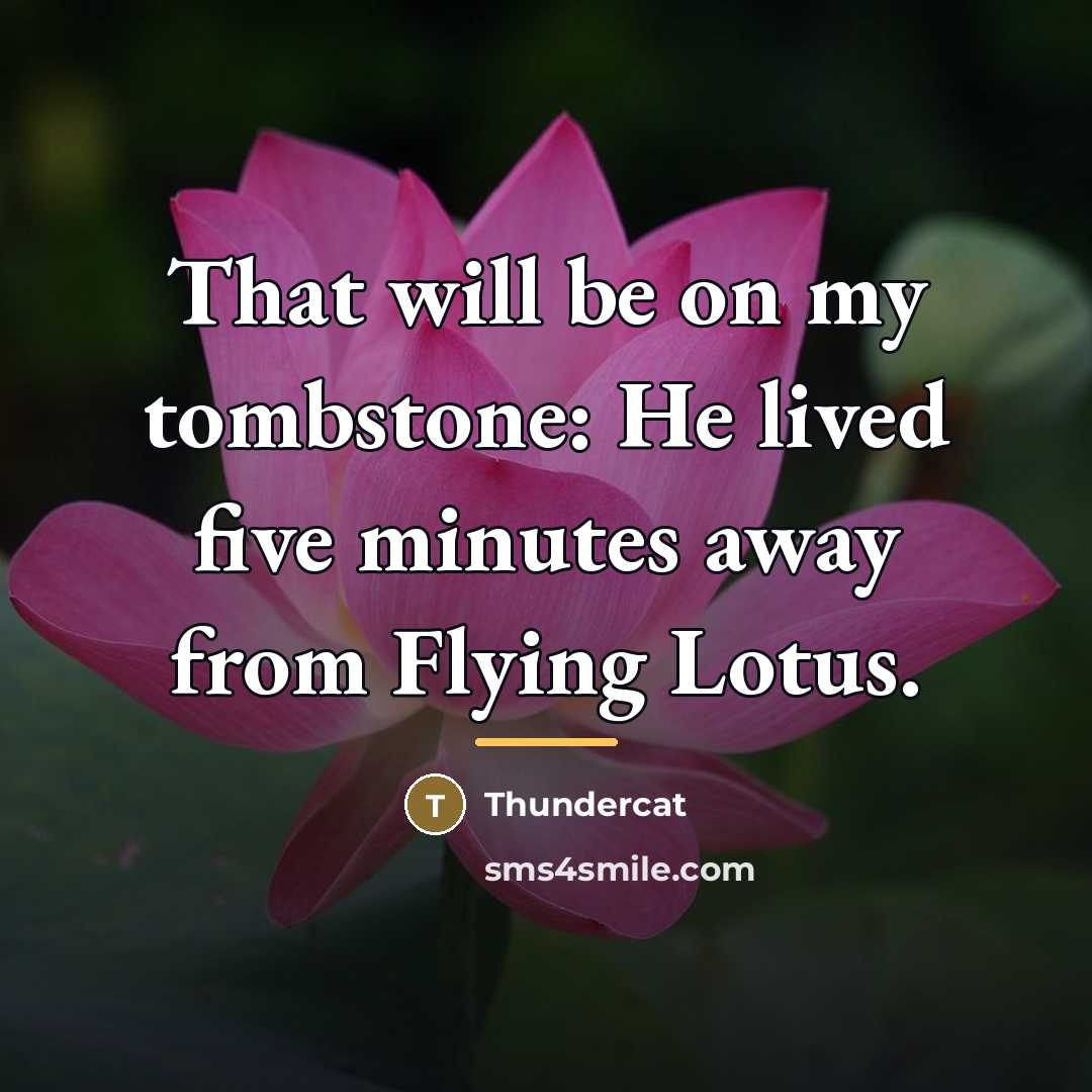 “That will be on my tombstone: He lived five minutes…” quote by Thundercat