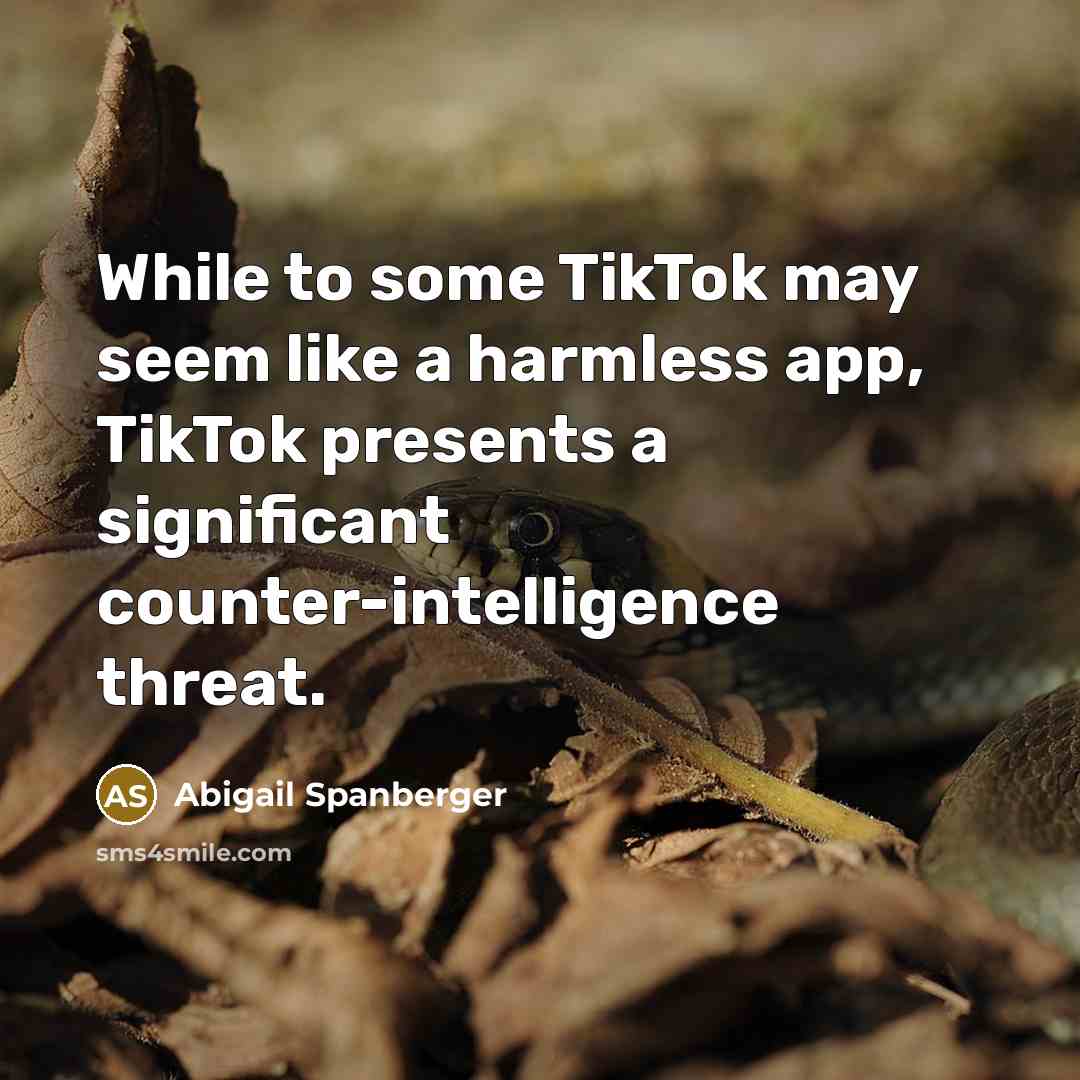 “While to some TikTok may seem like a harmless app,…” quote by Abigail Spanberger