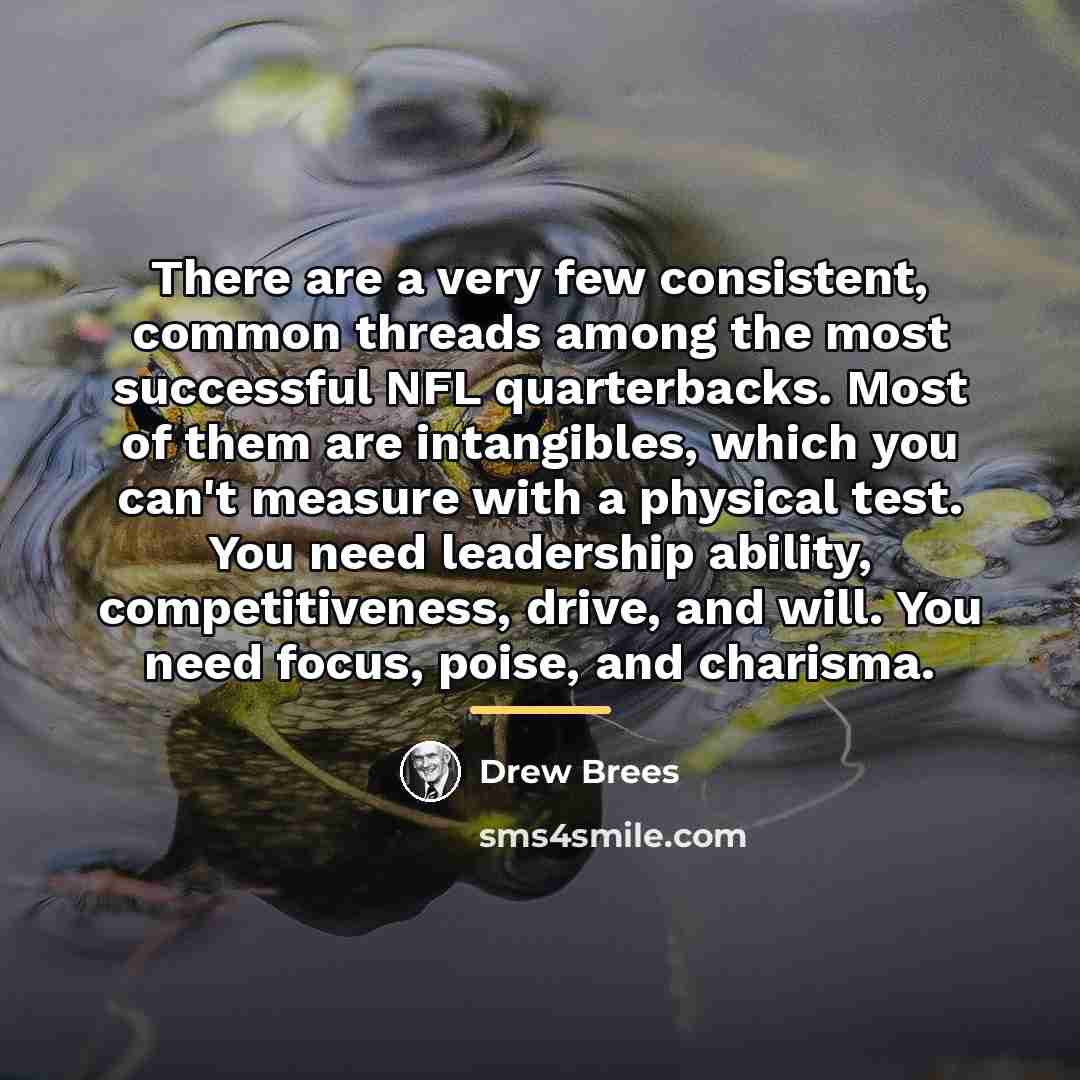 “There are a very few consistent, common threads among the…” quote by Drew Brees