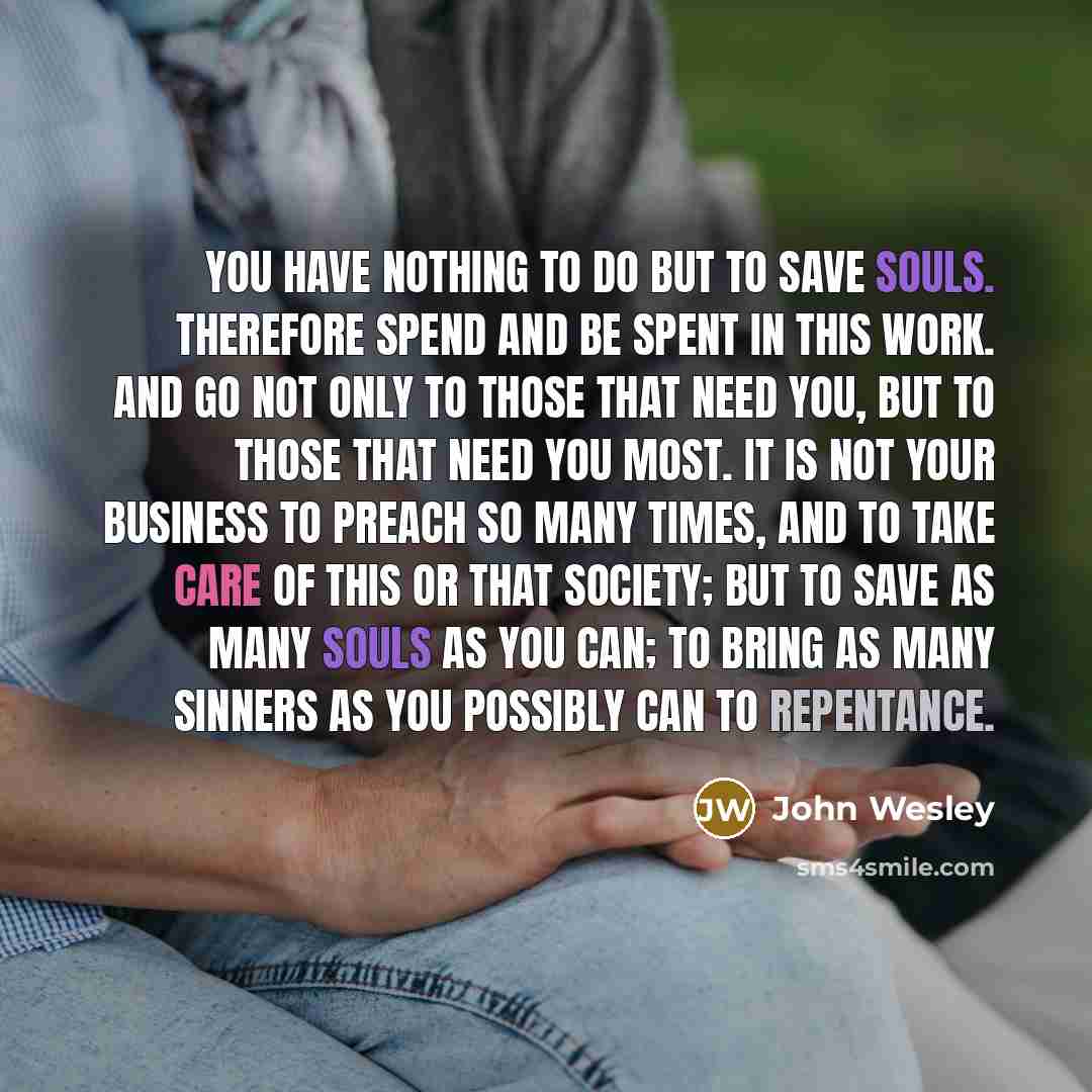 “You have nothing to do but to save souls. Therefore…” quote by John Wesley