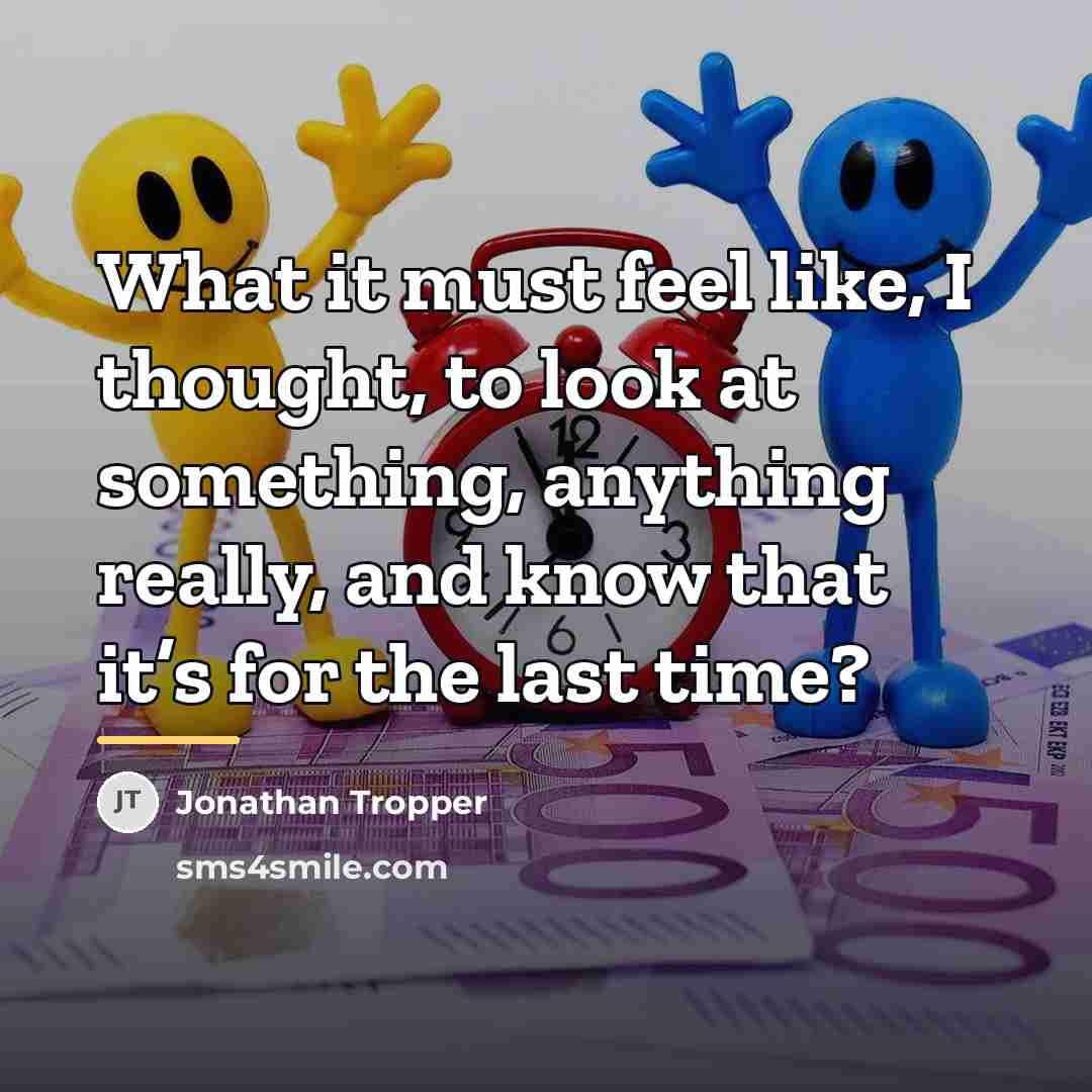 “What it must feel like, I thought, to look at…” quote by Jonathan Tropper